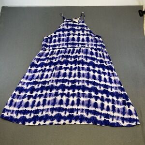 Mossimo Women‎ Halter Dress Blue White Tie Dye Sleeveless Summer Casual M